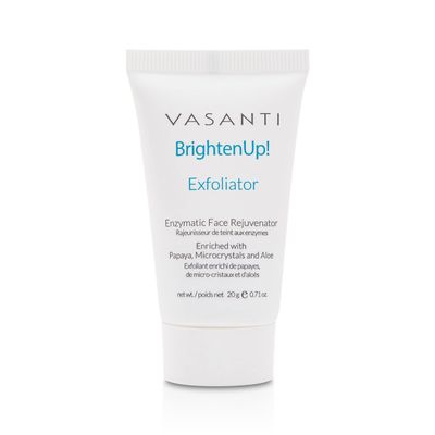 VASANTI Brighten Up! Enzymatic Face Rejuvenator (20g) - Gentle Scrub Brightens Exfoliates Cleanses Skin Paraben-Free Vegan Friendly Skincare