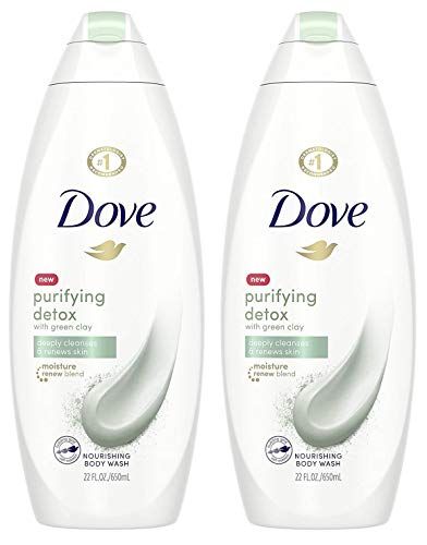 Dove Nourishing Body Wash - Purifying Detox - With Green Clay - Net Wt. 22 FL OZ (650 mL) Per Bottle - Pack of 2 Bottles