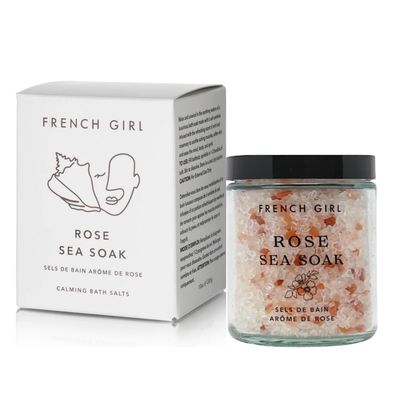 French Girl Rose Bath Salts - Soothing Epsom Salt for Soaking, Aromatherapeutic Blend of Dead Sea Salt for Sore Muscles, Detoxing, and Relaxation, Clean, Vegan &amp; Cruelty-Free, 10oz