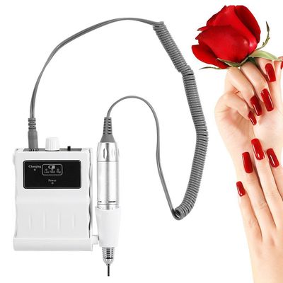 30000 RPM Nail File Drill Machine, Portable Nail Drill E File Machine for Acrylic Nails Rechargeable Polishing Buffer Smooth Nails Device Tool Set Nail Filer for Home Salon Manicure Tools (White)