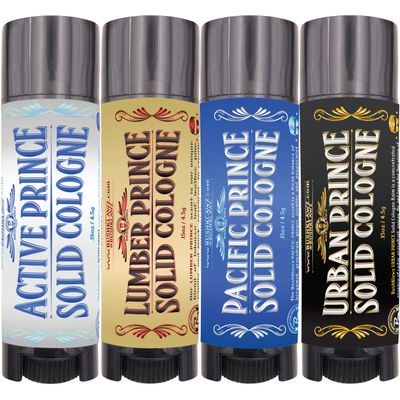 BushKlawz Solid Colognes Travel Variety Gift Set Sampler. Includes 1 chapstick size stick of each of our 4 famous scents. Best Gift Present for men men&#39;s