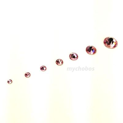 Light Rose (223) Pink 144 pcs Swarovski 2058/2088 Crystal Flatbacks Pink Rhinestones Nail Art Mixed with Sizes ss5, ss7, ss9, ss12, ss16, ss20, ss30 Made in Austria crystal-wholesale