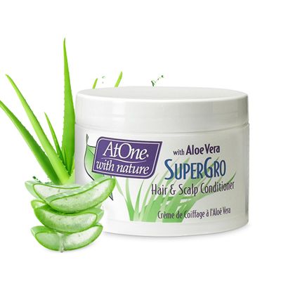 AtOne with Nature Hair and Scalp Conditioner - Hair SuperGro with Aloe Vera &amp; Rosemary Extracts for Dry Hair 5.5 Oz
