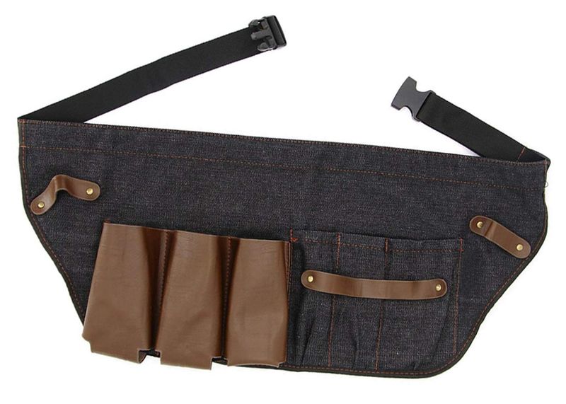 PERFEHAIR Hair Stylist Tool Belt, Salon Hairdresser Barber Hair Tool Belt Bag-Denim Fabricas and Real Leather
