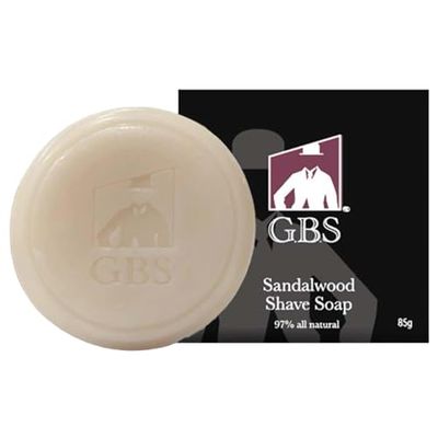 G.B.S Men&#39;s Sandalwood Shaving Soap with Shea Butter and Glycerin, 3oz