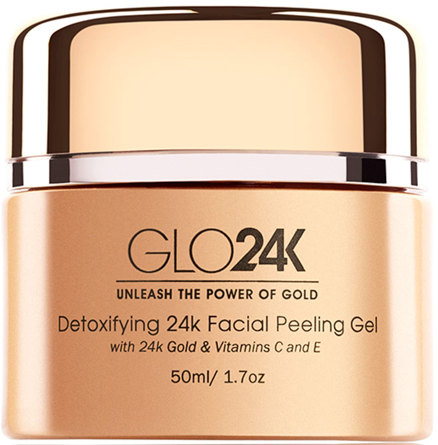 GLO24K Facial Peeling Gel with 24k Gold and Vitamins C,E. For optimal Exfoliation and Microdermabrasion. Restore and Revive your Skin.