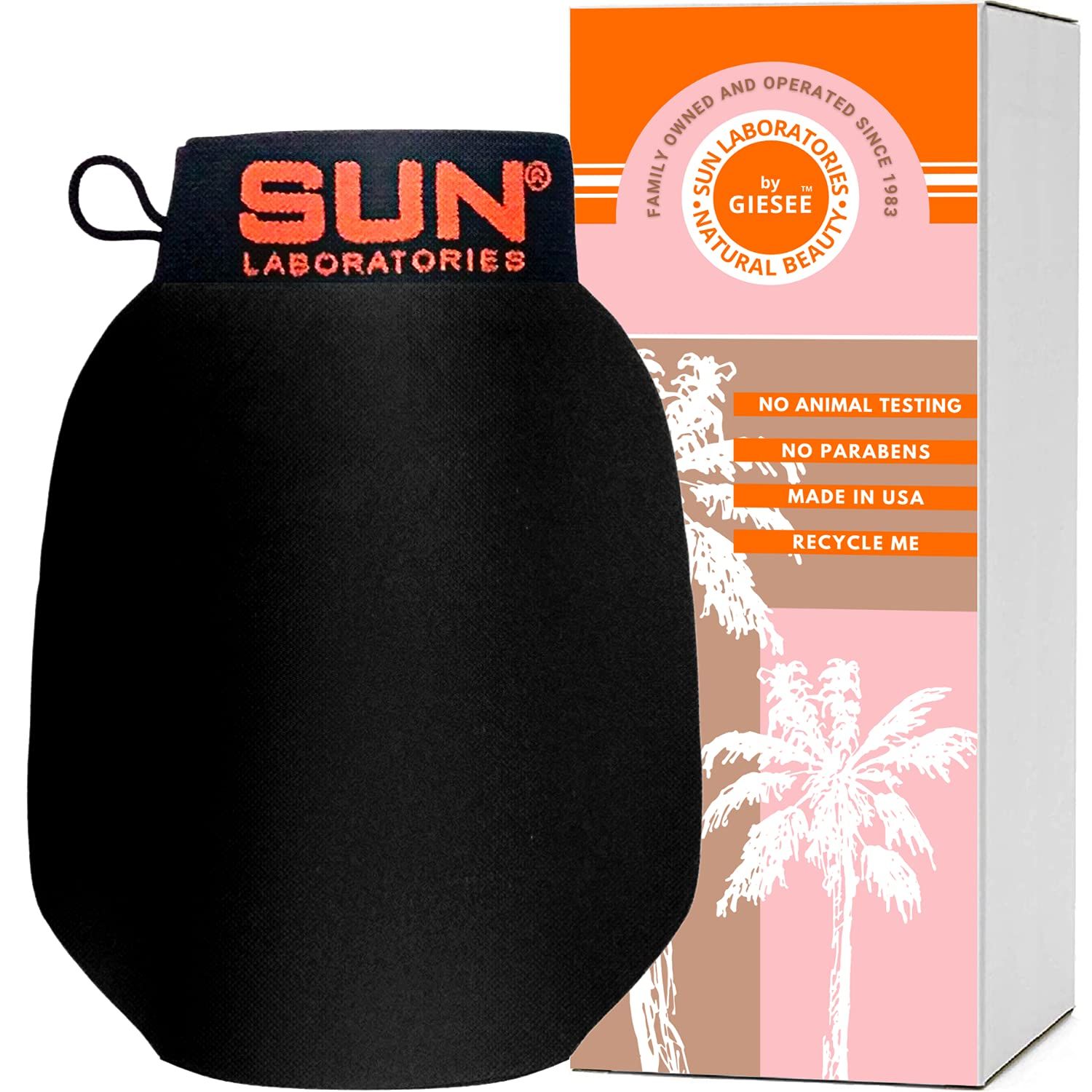 Sun Laboratories Exfoliating Mitt - Body Exfoliator Glove, Body Scrub, Body Scrubber - Deep Exfoliating Gloves for Dead Skin Removal, Self Tan Eraser, Pre Tan Exfoliator