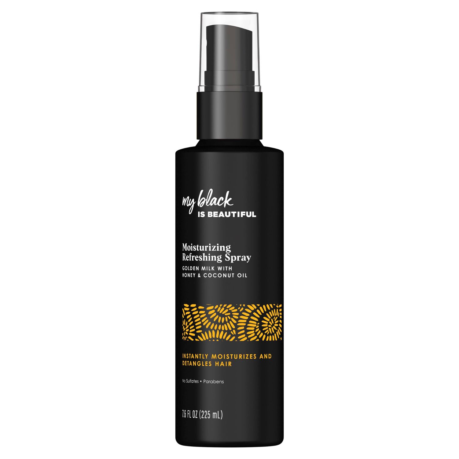 MY BLACK IS BEAUTIFUL Detangler Spray, Sulfate Free, for Curly and Coily Hair with Coconut Oil, Honey and Turmeric, 7.6 fl oz