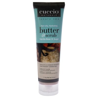 Cuccio Naturale Butter Scrub - Exfoliates And Hydrates - For Softer, Radiant Looking Skin - Infuses Moisture Into Dry Skin - Non-Oily 24 Hour Hydration - Creamy - Vanilla Bean And Sugar - 4 Oz