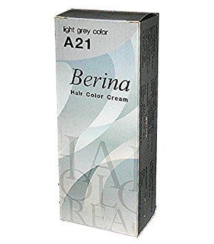 Berina Permanent Hair Dye Color Cream #A21 Light Grey Cool Hot Crezy Fashions