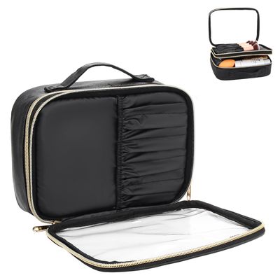 Relavel Travel Makeup Bag, Clear Makeup Organizer Bag Portable Cosmetic Bag, Cute Transparent Makeup Case For Women with Accessories