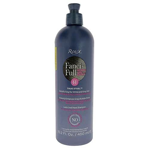 Fanci-Full Instant Hair Color Rinse by Roux, 41 True Steel ,Temporarily Evens Tones, Blends Away Gray, 15.2 Oz