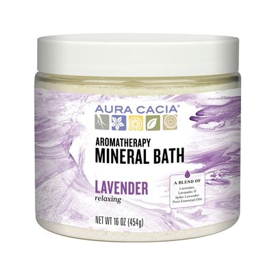 Aura Cacia Lavender Harvest Aromatherapy Mineral Bath Salt, 16 Ounce - 3 per case.3