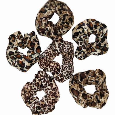 TUICARE 6 PCS Hair Scrunchies for Women - Leopard &amp; Cheetah Print, Velvet, Large, 3 Styles, Hair Ties for Thick Hair, Hair Accessories, 6 Count