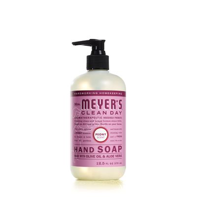 MRS. MEYER&#39;S CLEAN DAY Hand Soap, Made with Essential Oils, Biodegradable Formula, Peony, 12.5 fl. oz