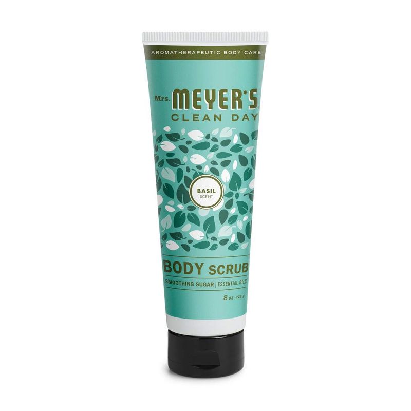 MRS. MEYER&#39;S CLEAN DAY Exfoliating Body Scrub, Sugar Scrub that Leaves Skin Feeling Hydrated &amp; Fresh, Made with Essential Oils, Basil, 8 oz