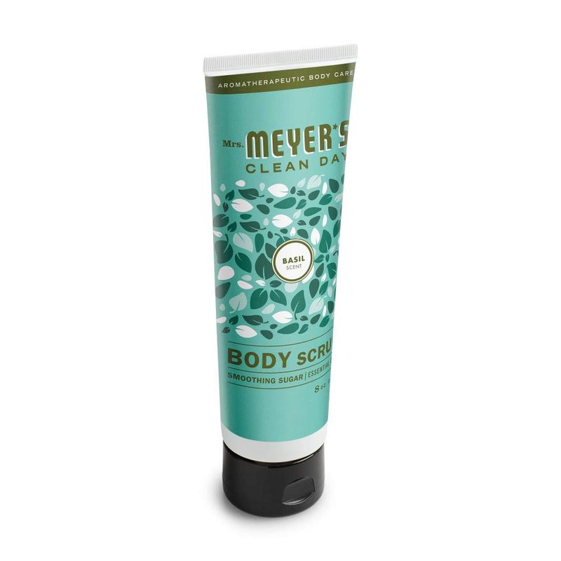 MRS. MEYER'S CLEAN DAY Exfoliating Body Scrub, Sugar Scrub that Leaves Skin Feeling Hydrated &amp; Fresh, Made with Essential Oils, Basil, 8 oz
