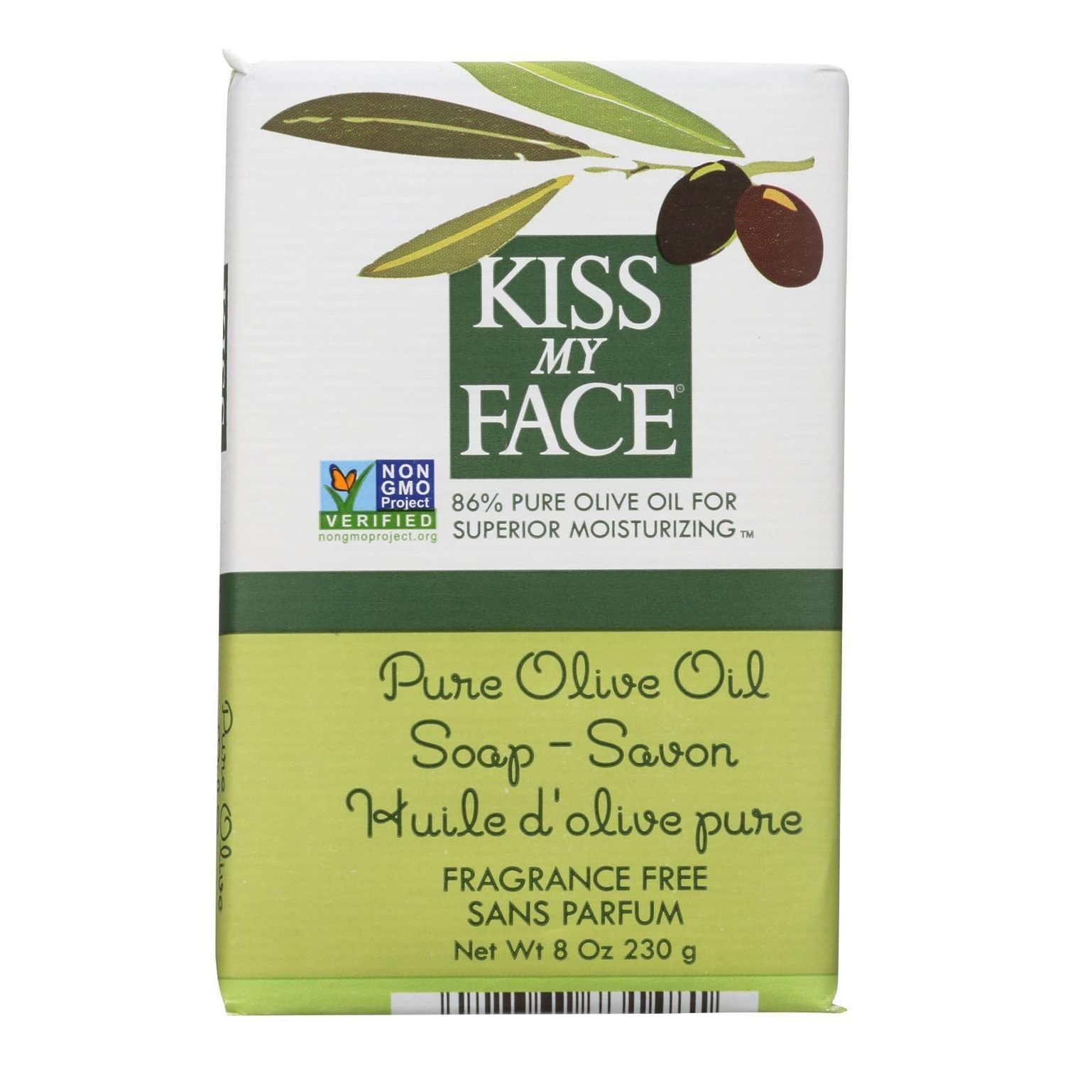 Kiss My Face Bar Soap, 8.0 oz, Pure Olive Oil. 1-Bar