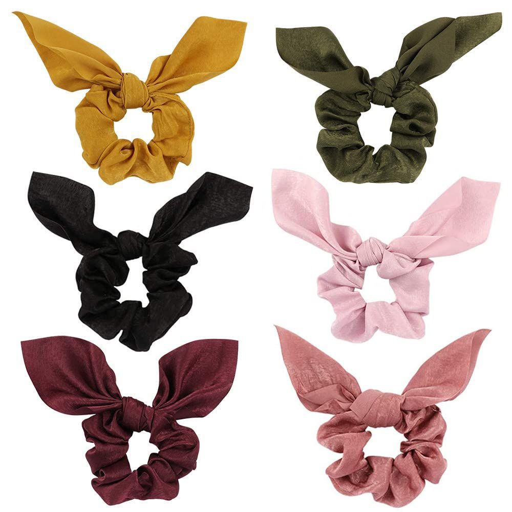 Jaciya Satin Silk Scrunchies - Women&#39;s Hair Ties for Ponytails, Thick Hair, and No Damage