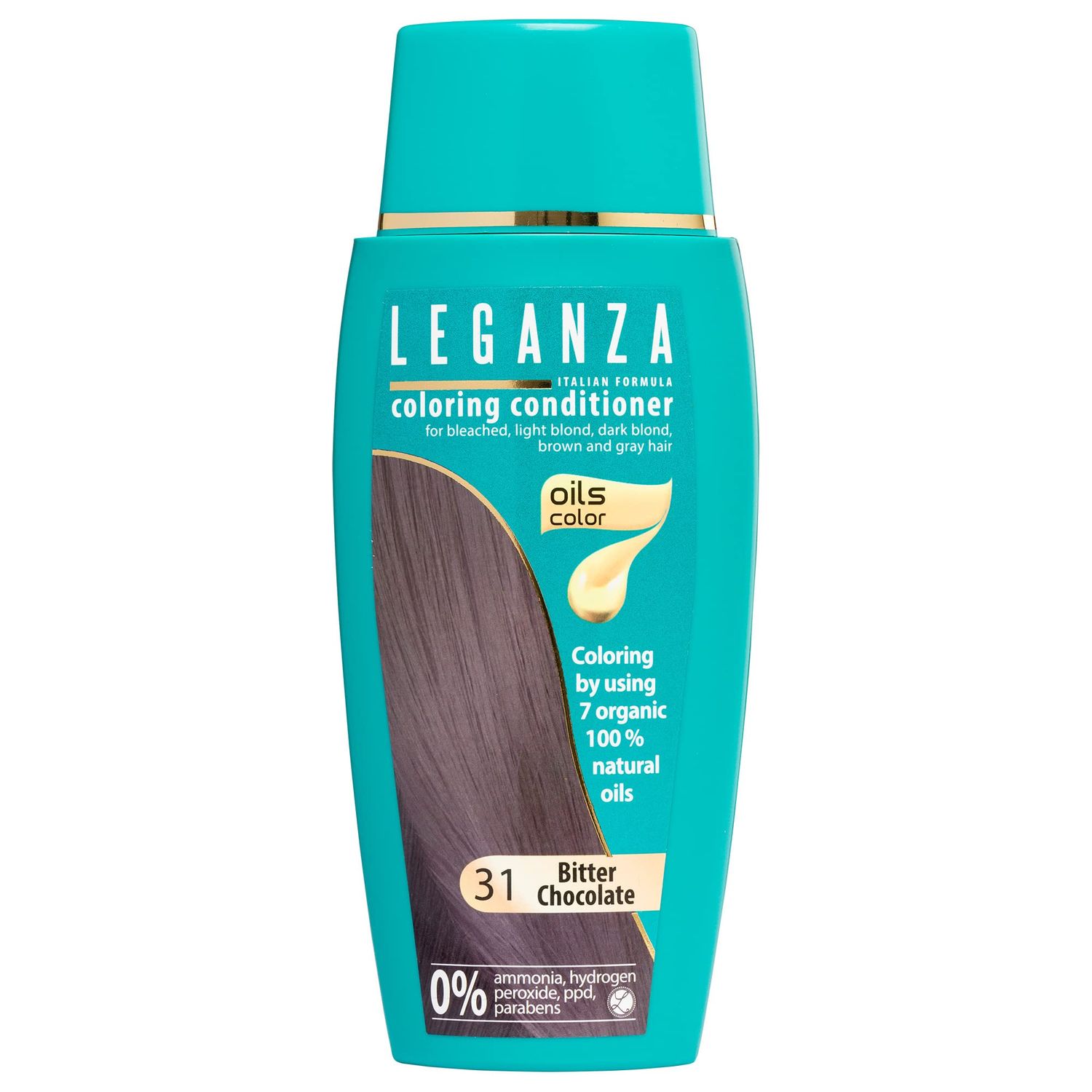 Leganza Coloring Conditioner Color 31 Dark Chocolate with 7 Natural Oils Ammonia and Paraben Free