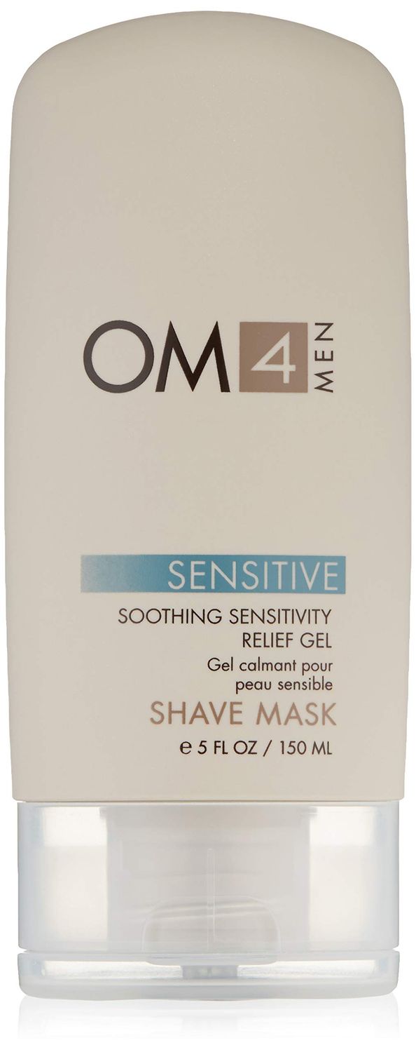 Organic Male OM4: Sensitive Shave Mask: Soothing Sensitivity Relief Gel - Calming and Soothing Shave Cream and Mask to hydrate and protect the skin