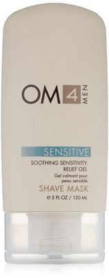 Organic Male OM4: Sensitive Shave Mask: Soothing Sensitivity Relief Gel - Calming and Soothing Shave Cream and Mask to hydrate and protect the skin