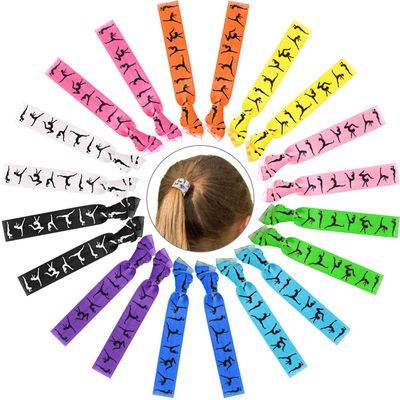 20 Pieces Girls Gymnastics Hair Ties Gymnastic Hair Accessories Ribbon Ponytail Holders No Crease Sport Hair Bands for Gymnast Women