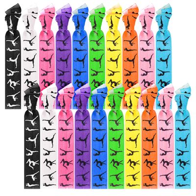20 Pieces Girls Gymnastics Hair Ties Gymnastic Hair Accessories Ribbon Ponytail Holders No Crease Sport Hair Bands for Gymnast Women