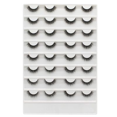 Dedila 16Pairs Short Eyelashes Natural Daily 3D Mink False Eyelashes Double Layer Makeup Soft and Lightweight Volume Eye Lashes Extensions Reusable (X02)