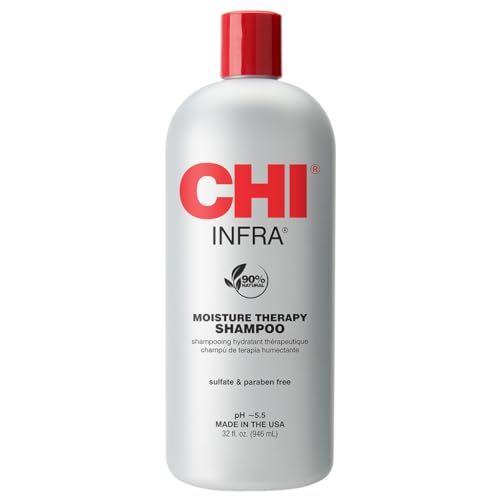 CHI Infra Shampoo, Gently Cleanses Scalp &amp; Hair, Hydrating &amp; Nourishing For All Hair Types, Designed for Heat Damaged Hair, Sulfate, Paraben, &amp; Cruelty-Free, 32 Oz