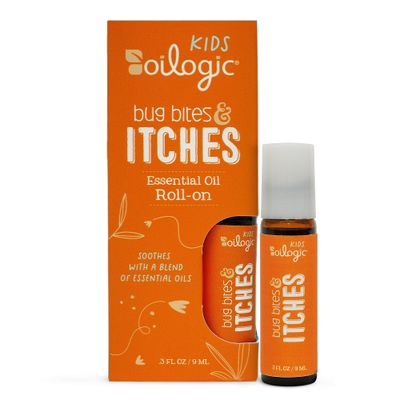 Oilogic Kids Bug Bites &amp; Itches Roll-On Essential Oil - Gentle &amp; Safe Aromatherapy Blend, 100% Pure Essential Oils (Tea Tree, Citronella &amp; Spearmint Oil) Diluted with Castor &amp; Jojoba Oil for Kids