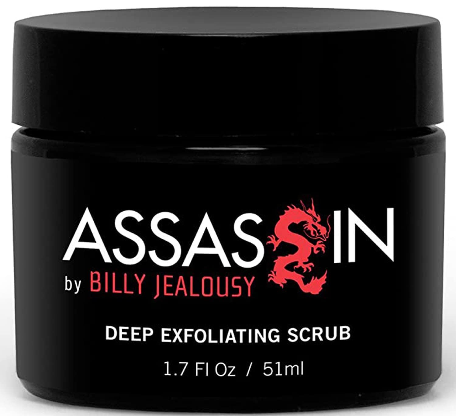 Billy Jealousy Assassin Deep Exfoliating Scrub, Mens Daily Facial Cleanser with Walnut, Almond and Vitamin E, Moisturizing Face Product for Dry and Oily Skin, 1.7 Fl Oz