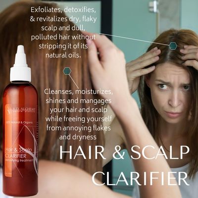 RD Alchemy - 100% Natural &amp; Organic Scalp Clarifier &amp; Exfoliator for Dry, Flaking Scalp &amp; Build Up - Clarifies &amp; Detoxifies to give your Hair a Shine Treatment