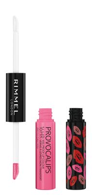 Rimmel London Provocalips 16hr Kiss-Proof Lip Color - Two-Step Liquid Lipstick to Lock in Color and Shine - 200 I&#39;ll Call You, .14 fl.oz.
