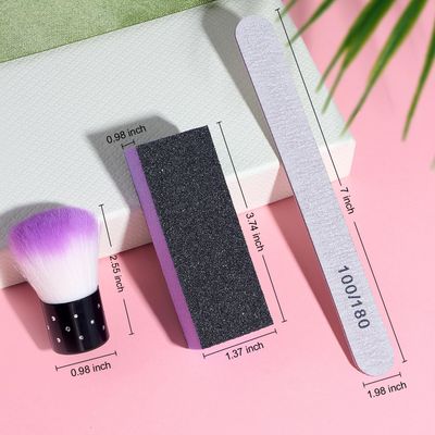 TsMADDTs Nail Files and Buffers Block, Buffer Sanding for Acrylic Nails 3 Way Buffing File 60 60 100 Grit with Brush Pedicure Manicure Tool, 13PCS