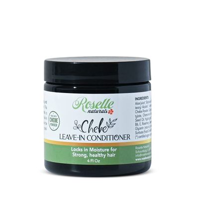 Roselle Naturals Chebe Leave In Conditioner Organic 4 Oz, Moisturizing Hair Treatment w/Chebe Powder for Hair Growth African Chebe Oil &amp; Rosemary Essential Oil Chebe Hair Leave In Conditioner Natural