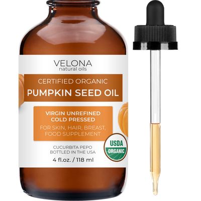 velona Pumpkin Seed Oil USDA Certified Organic - 4 fl oz | 100% Pure and Natural Carrier Oil | Unrefined, Cold Pressed | Cooking, Face, Hair, Body &amp; Skin Care | Use Today - Enjoy Results