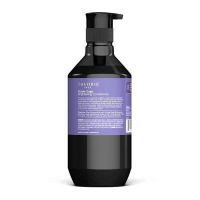 Theorie Purple Sage Brightening Conditioner for Blonde, Bleached, Silver, and Grey Hair - Eliminates Brassiness &amp; Yellows | Infused with Argan, Marula, and Grape Seed Oil - 400mL