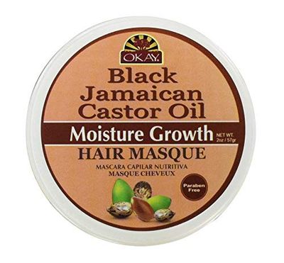 OKAY | Black Jamaican Castor Oil Hair Masque | For All Hair Types & Textures | Prevent Damage for Maximum Growth | Moisturizes & Regrows Strong Hair | Free of Parabens, Silicones, Sulfates | 2 oz