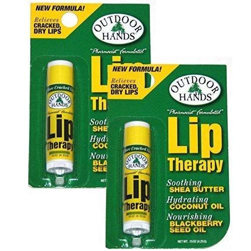 Outdoor Hands Lip Therapy, Shea Butter, Coconut Oil &amp; Blackberry Seed Oil - 2pack
