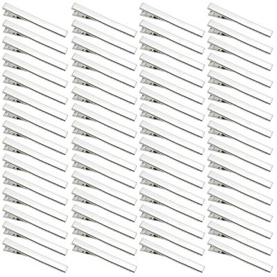 60 Pcs Alligator Curl Clips, Bantoye 2.56 Inch Flat Single Prong Clips Hair Accessories for Hair Styling, Coloring, Silver