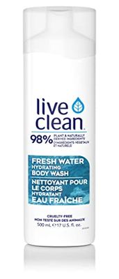 Live Clean Body Wash, Hydrating Fresh Water, 17 Oz