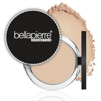 bellapierre Compact Mineral Foundation SPF 15 | Vegan &amp; Cruelty Free Natural Makeup | Full Coverage Matte Foundation | Hypoallergenic | Oil &amp; Talc Free - 0.35 Oz - Latte
