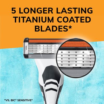 BIC Flex 5 Refillable Refill Razor Cartridges for Men, Long-Blade Razors for a Smooth and Comfortable Shave, 8 Refill Cartridges