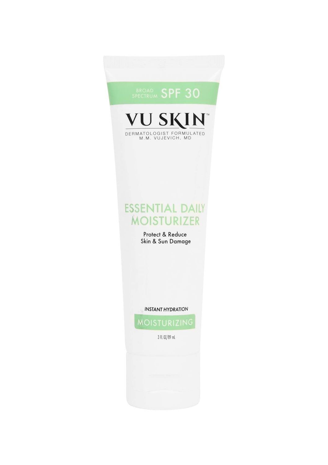 VU SKIN SYSTEM Essential Daily Moisturizer with SPF 30 - Doctor Formulated Facial Moisturizer with Cucumber and Grape Seed Extracts Hydrates and Protects Skin (3 oz)