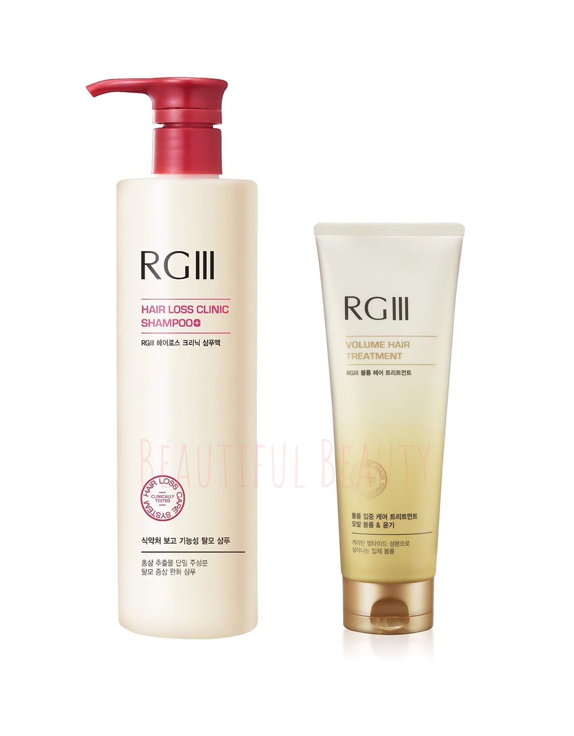 RGIII Red Ginseng Shampoo and Treatment Set - Clinically Proven for Hair Growth and Voluminous Hair