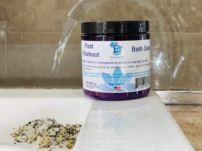 Post Workout Bath Tea Soak With Epsom Salts, Dried Flowers and Essential Oils