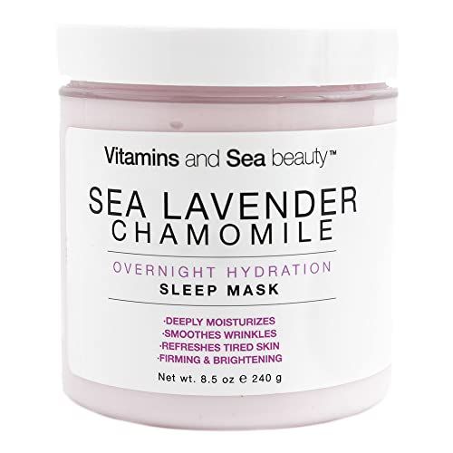 VITAMINS AND SEA BEAUTY, Hydrating Moisturizing Night Face Mask, Relaxing Overnight Facial with Sea Lavender and Chamomile, Skincare for All Skin Types, 8.5 Fl Oz
