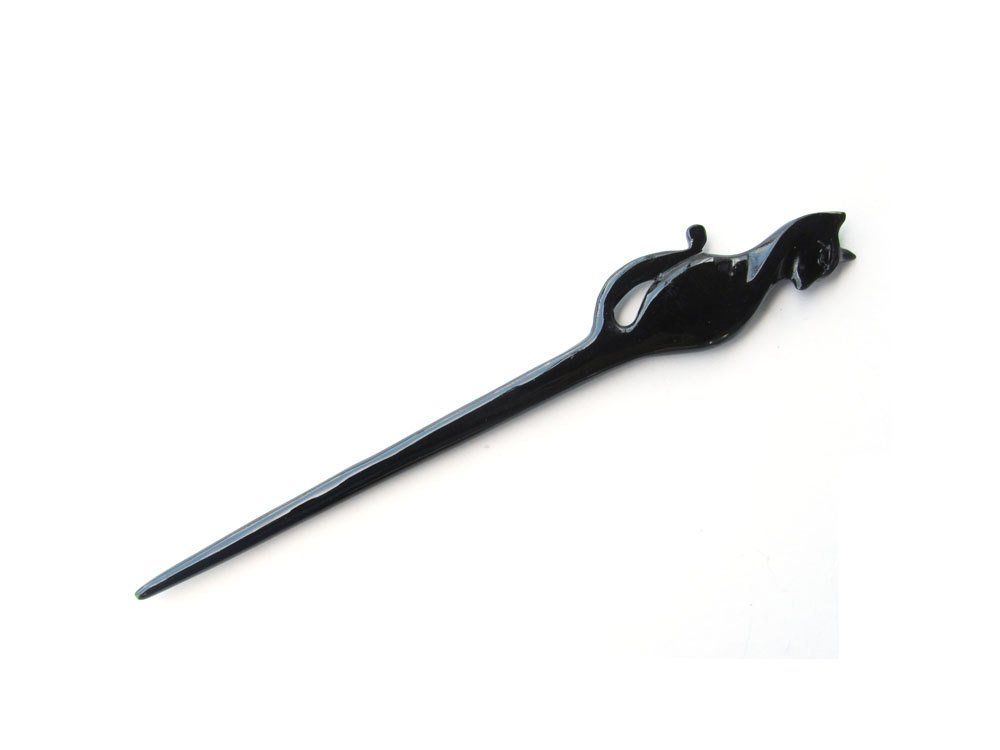 Marycrafts Black Buffalo Horn Hair Stick, Hair Accessories, Hair sticks for women Handmade 7.2&quot;