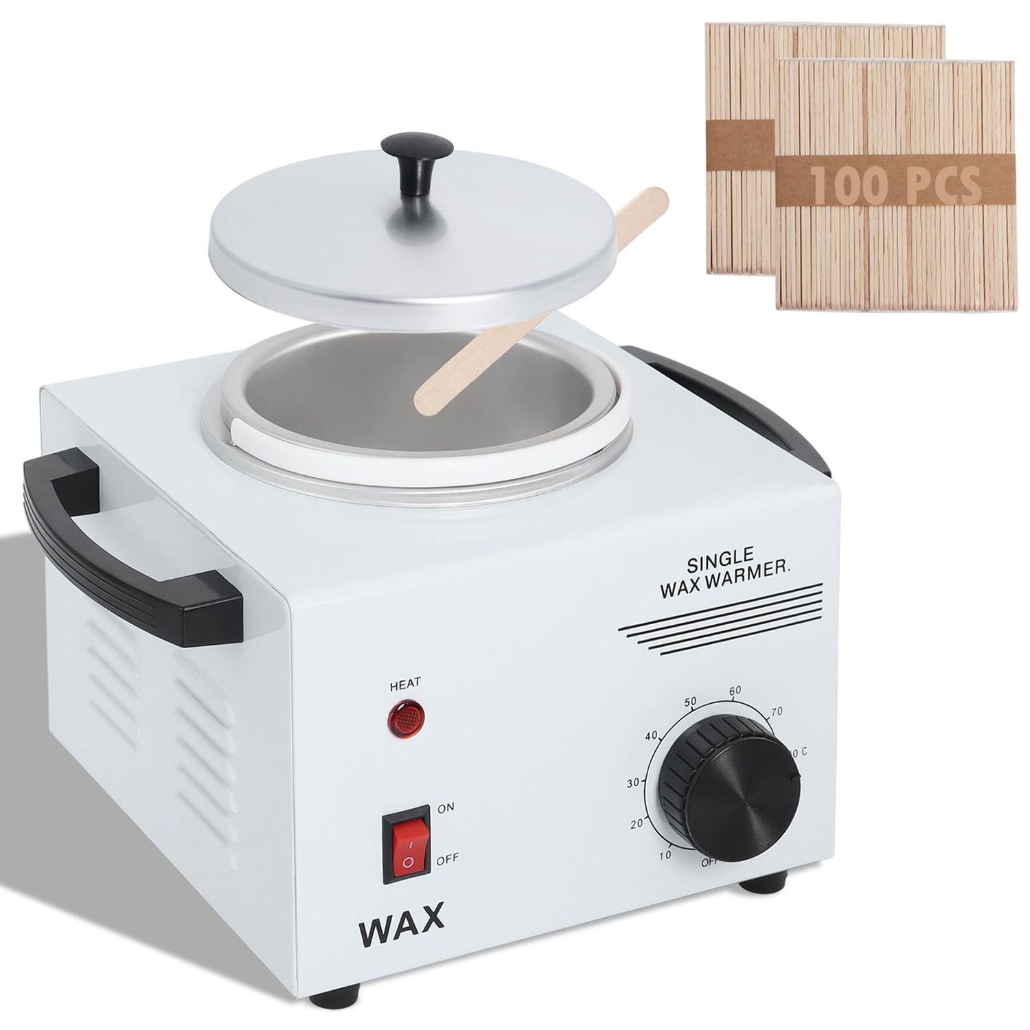 Podoy Wax Warmer for Hair Removal, Professional Single Wax Warmer Pot Melter, Adjustable Temperature, Compact and Portable, SPA Salon Equipment, 14 Ounce